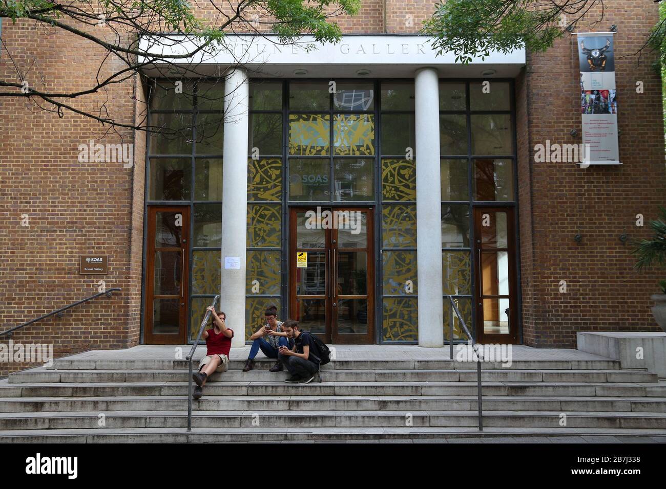 LONDON, UK - JULY 6, 2016: People visit SOAS Building at University of London, UK. The School of Oriental and African Studies (SOAS) is among top univ Stock Photo