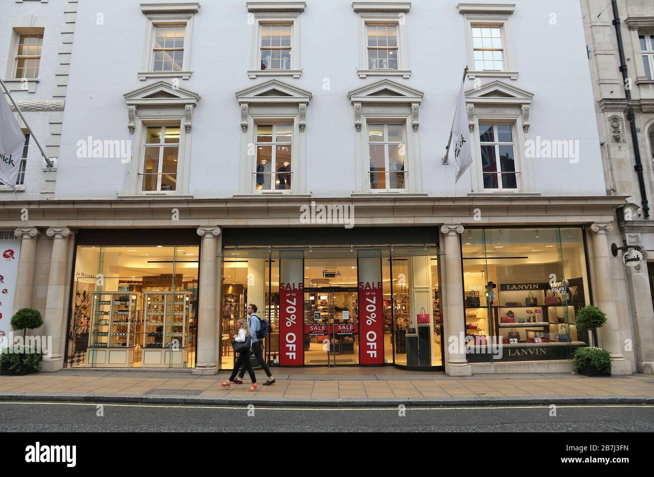 LONDON, UK - JULY 6, 2016: Fenwick department store at Bond Street in London. Bond Street is a major shopping destination of West End in London. Stock Photo