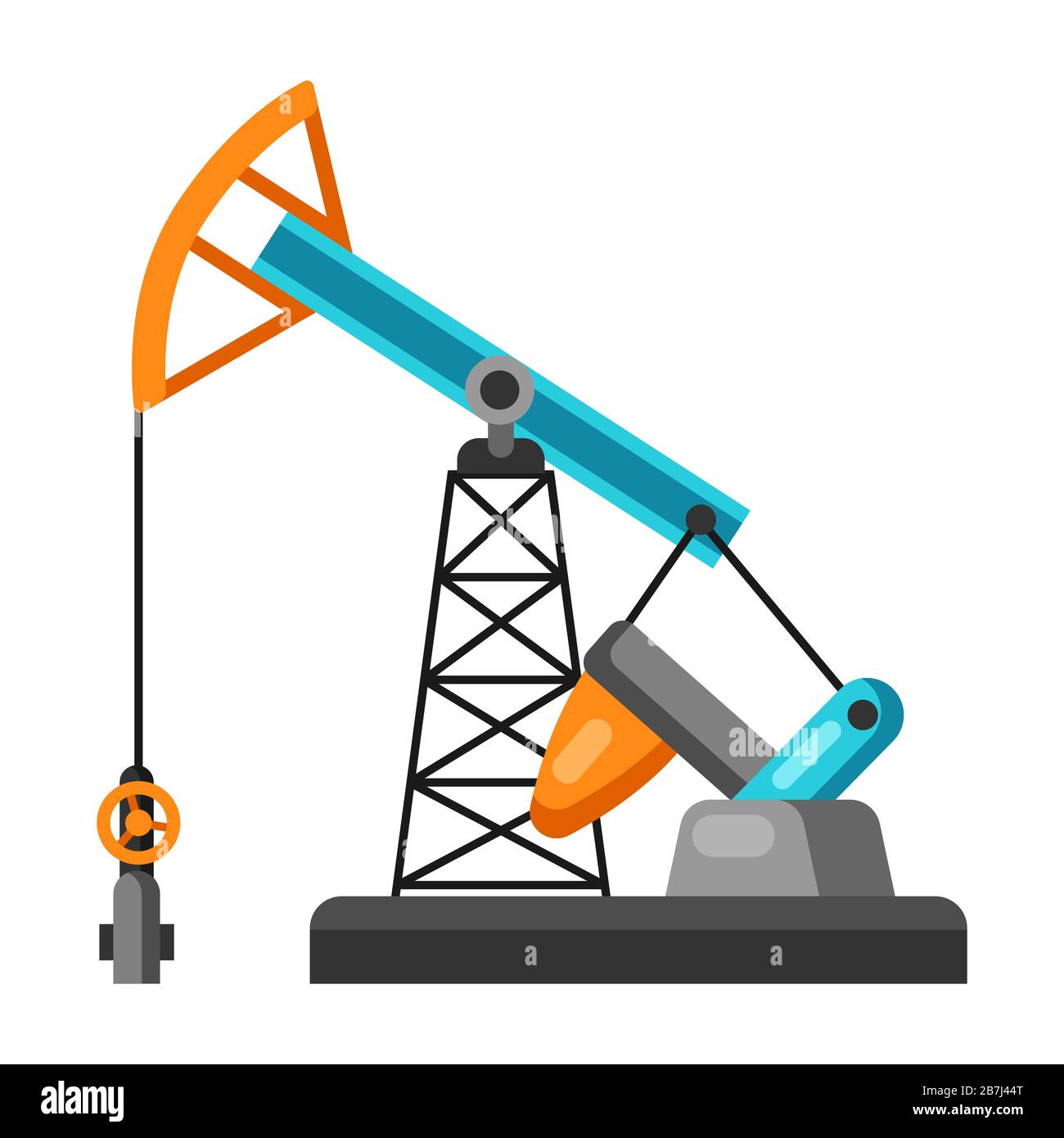 Illustration of oil pumpjack. Stock Vector