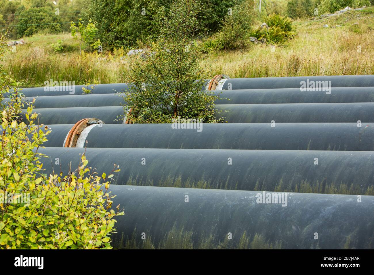 Hydro Electric pipes descend the hillside towards Kinlochleven, near