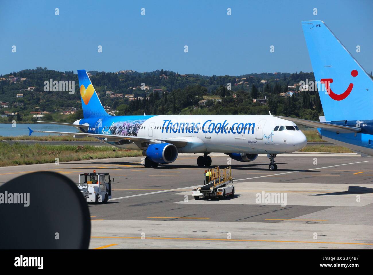 CORFU, GREECE JUNE 6, 2016 Thomas Cook Airline Airbus A321 at Corfu