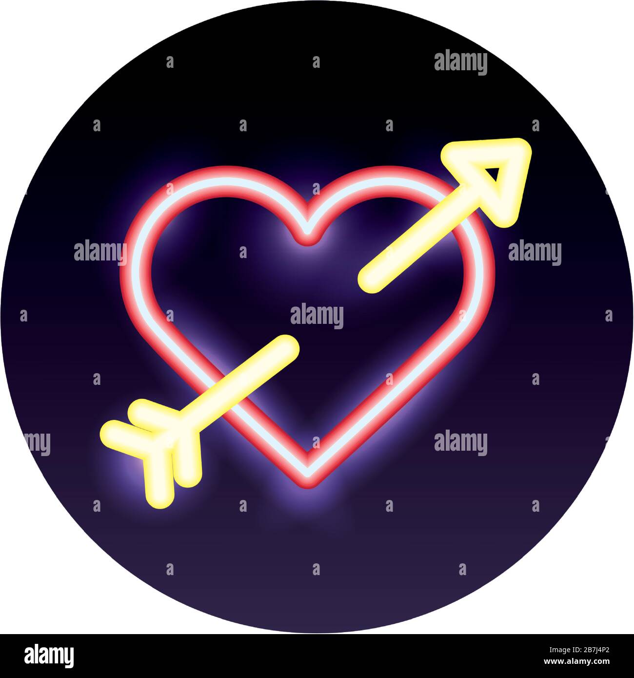 heart love with arrow neon light Stock Vector Image & Art - Alamy