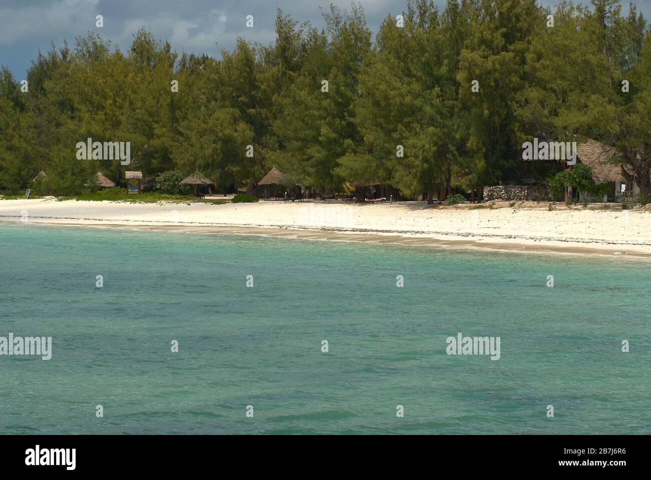 Beach area of a Zanzibar lodge Stock Photo