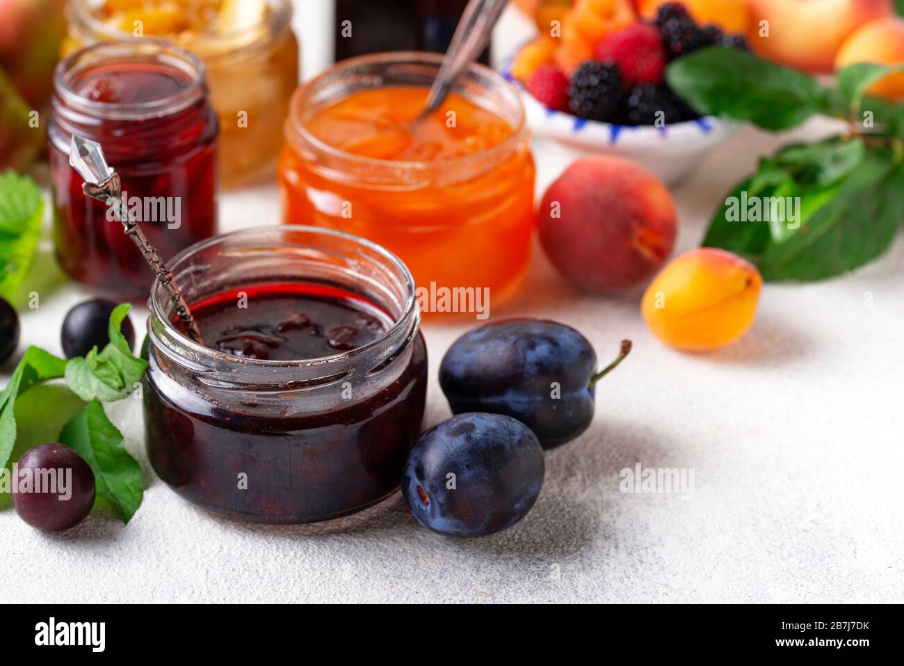 Glass jars assorted jam hi-res stock photography and images - Alamy