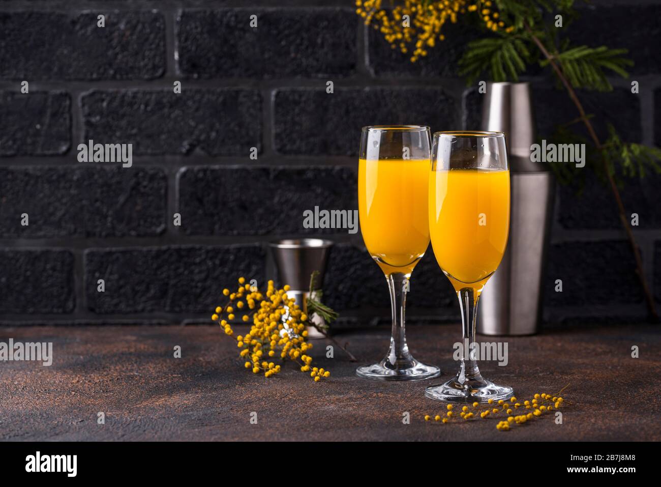 Mimosa Cocktail With Orange Juice Stock Photo Alamy   Mimosa Cocktail With Orange Juice 2B7J8M8 