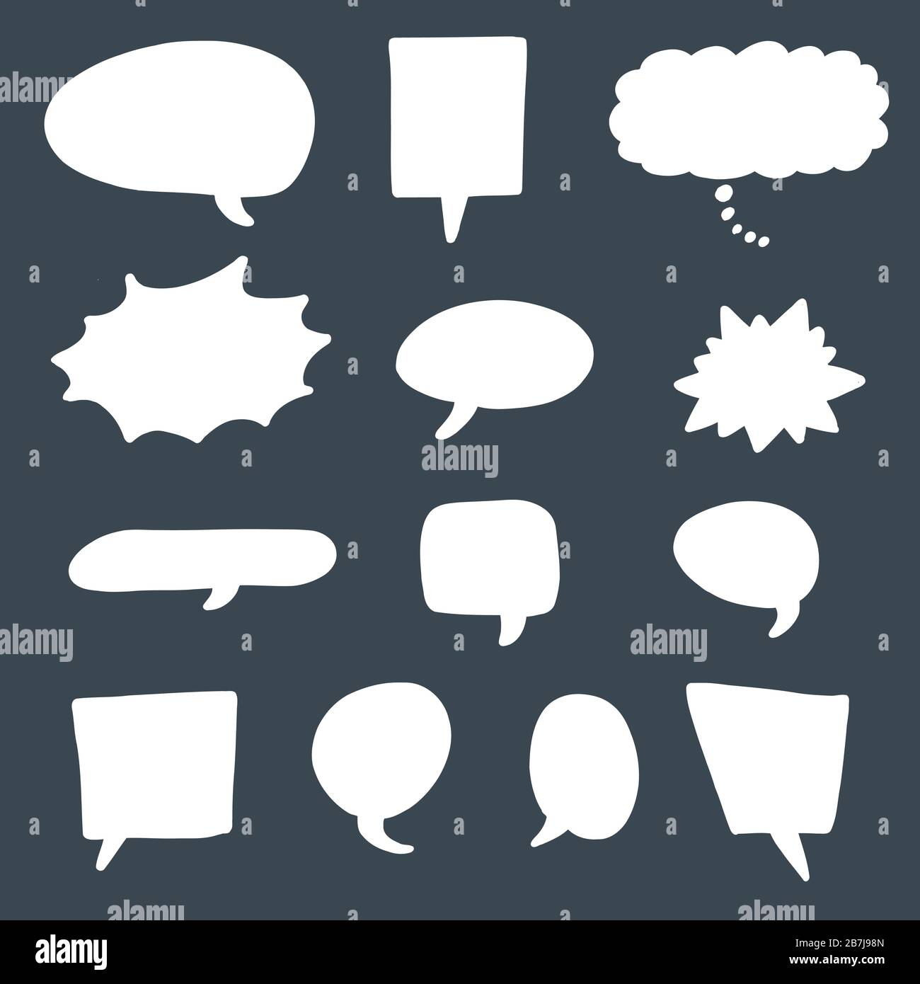 Blank cartoon speech bubbles set - vector illustration with copy space ...