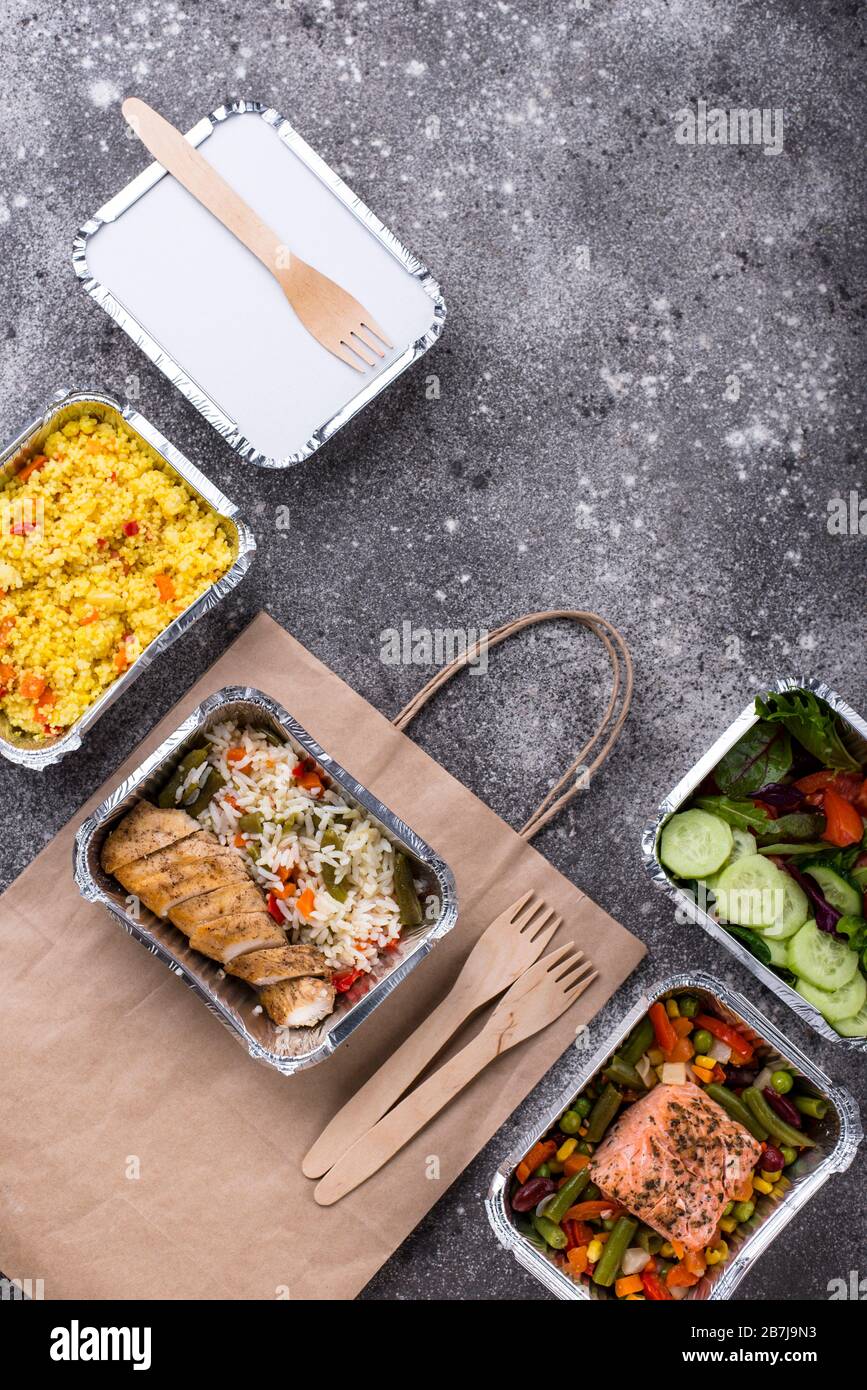 Food delivery concept. Lunch in container Stock Photo Alamy