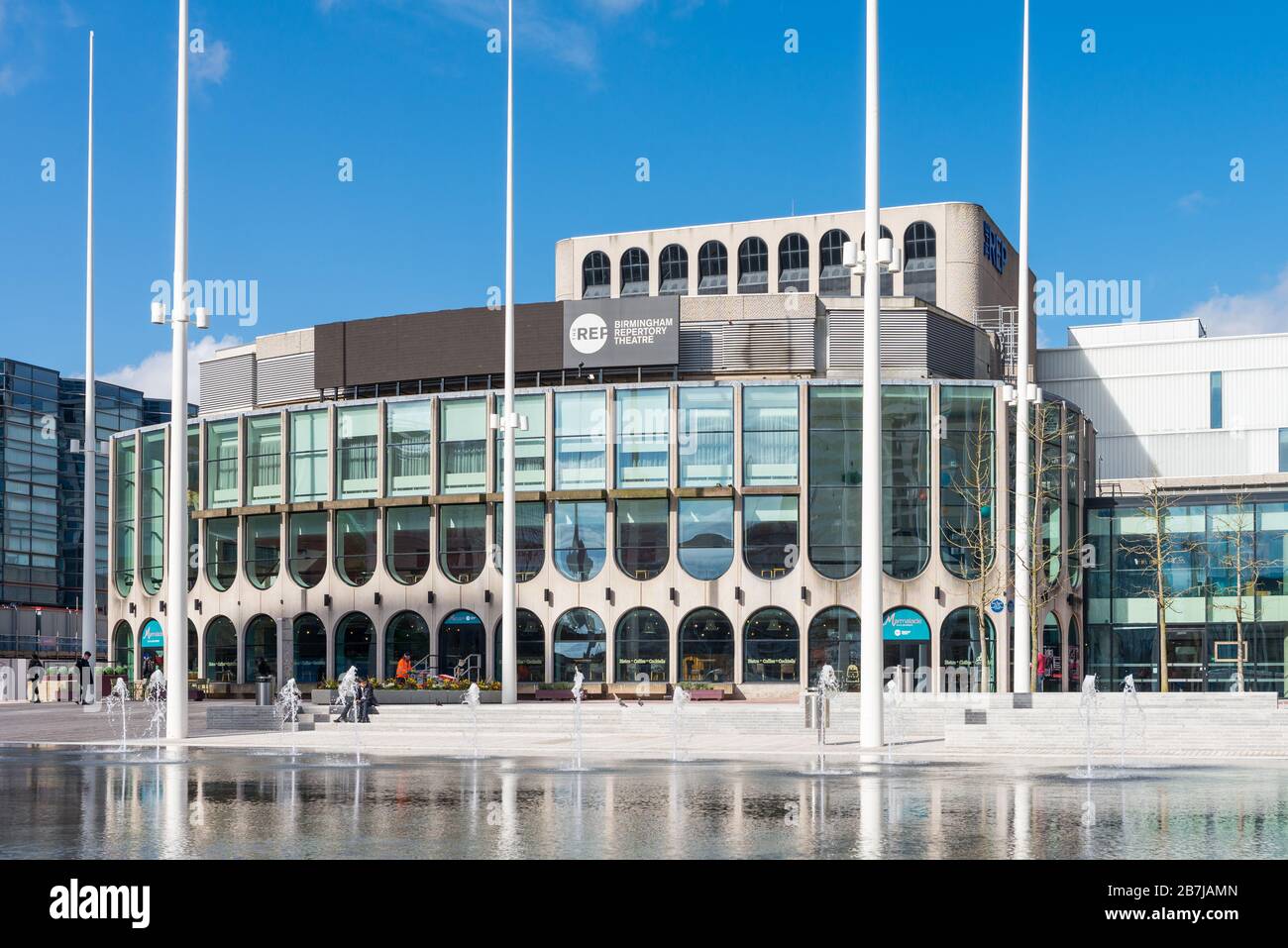 The Repertory Theatre in Centenary Square, Broad Street, Birmingham, UK Stock Photo