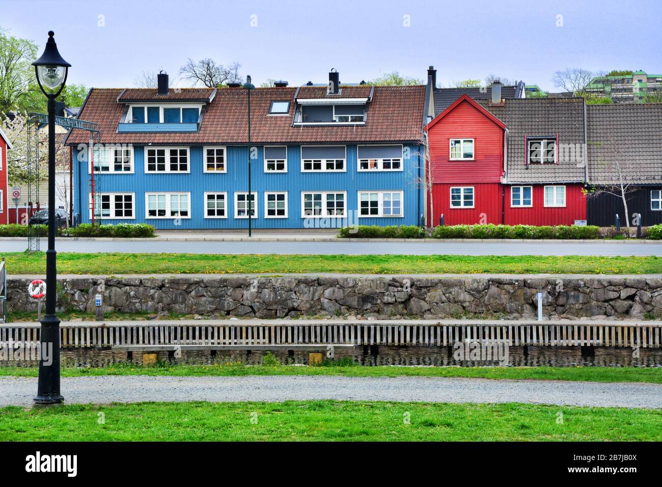 colour houses in Moss, Norway Stock Photo Alamy