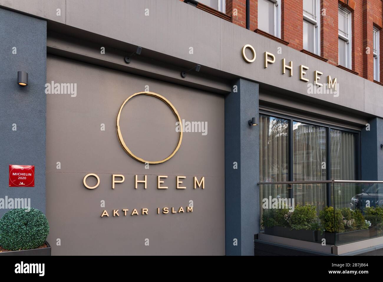 Opheem michelin starred high end indian restaurant run by Aktar Islam in Birmingham, UK Stock Photo