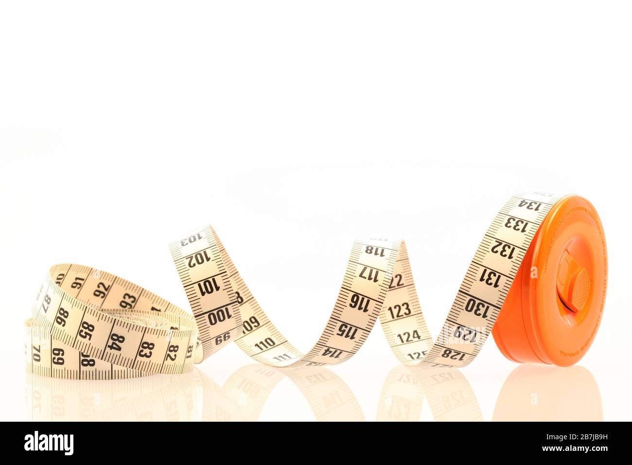 Flexible Tape Measure unrolled flexible tape measure with reflections