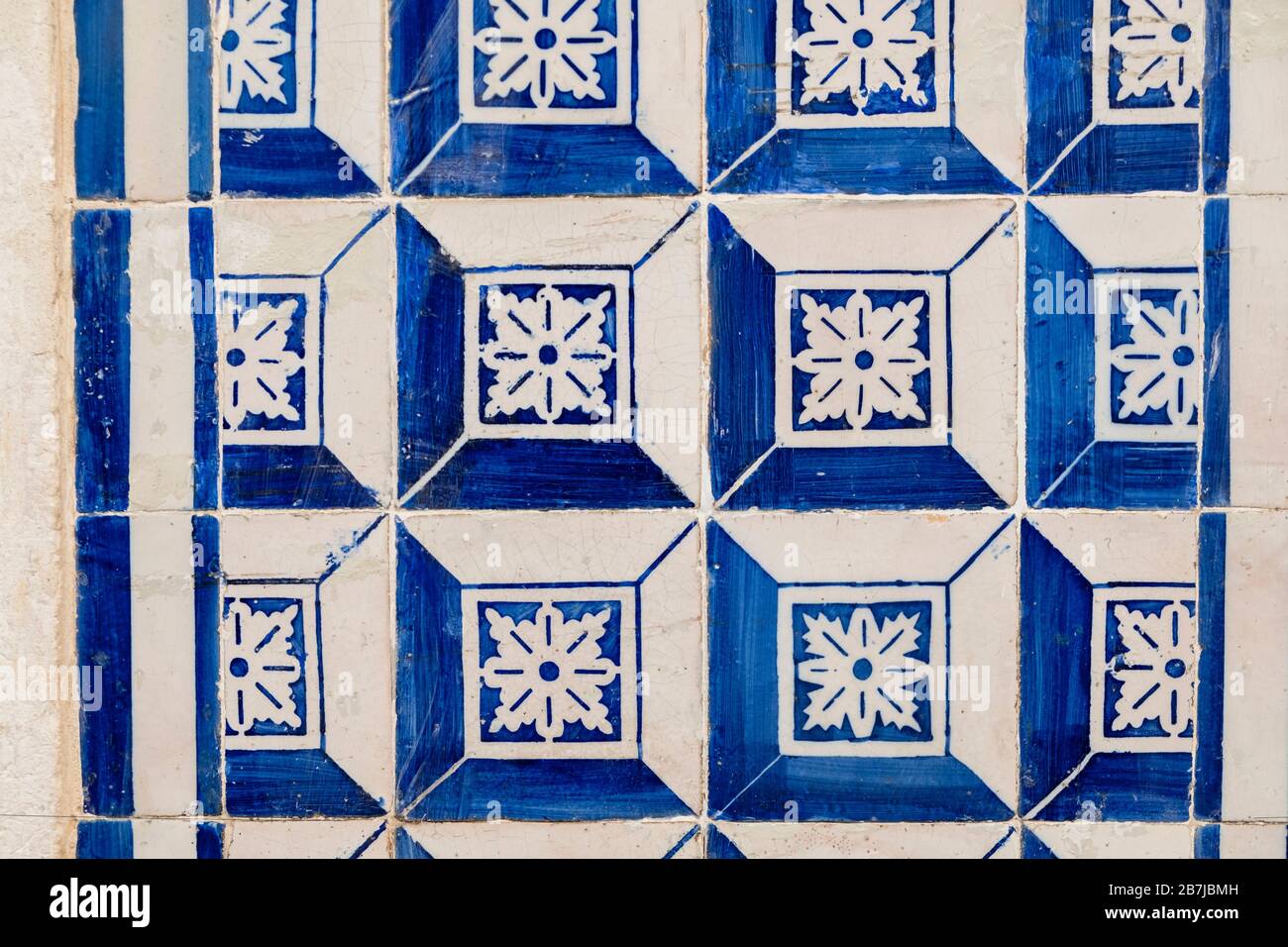 Closeup detail of traditional Portuguese tiles Stock Photo