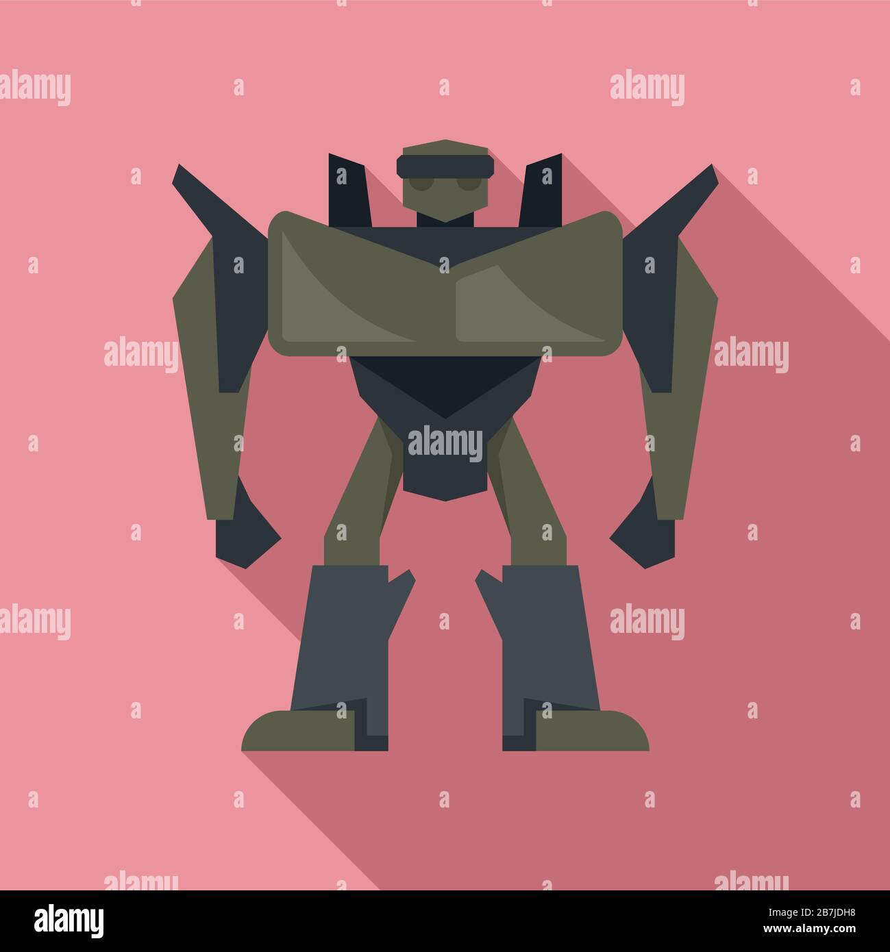 Futuristic robot transformer icon. Flat illustration of futuristic ...