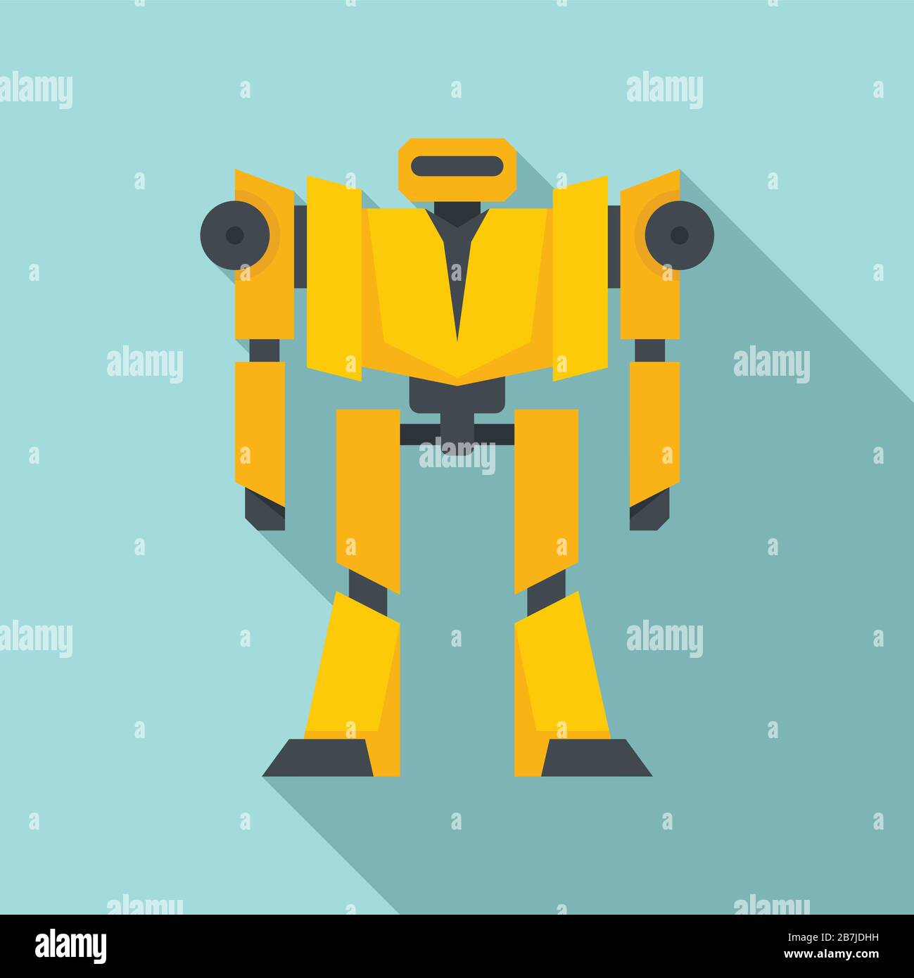 Guard robot transformer icon. Flat illustration of guard robot transformer vector icon for web design Stock Vector