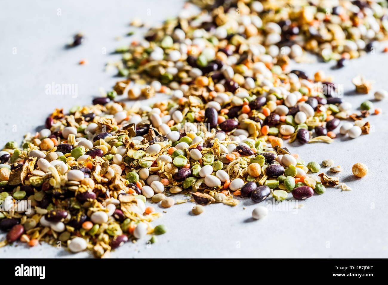 Mix of dry beans, peas, lentils and bean mash. Raw ingredients for bean