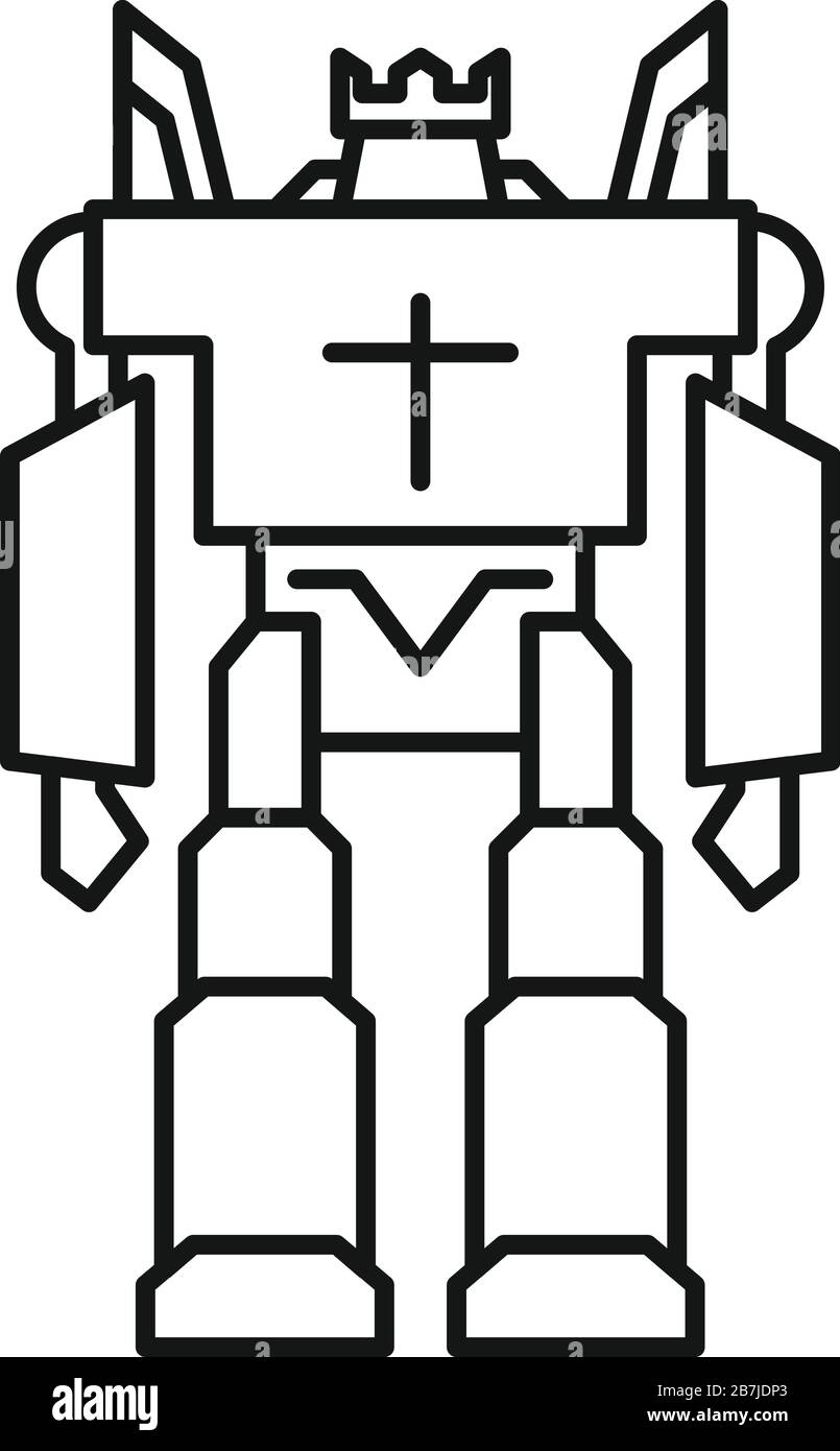 Guard robot transformer icon. Outline guard robot transformer vector icon for web design isolated on white background Stock Vector