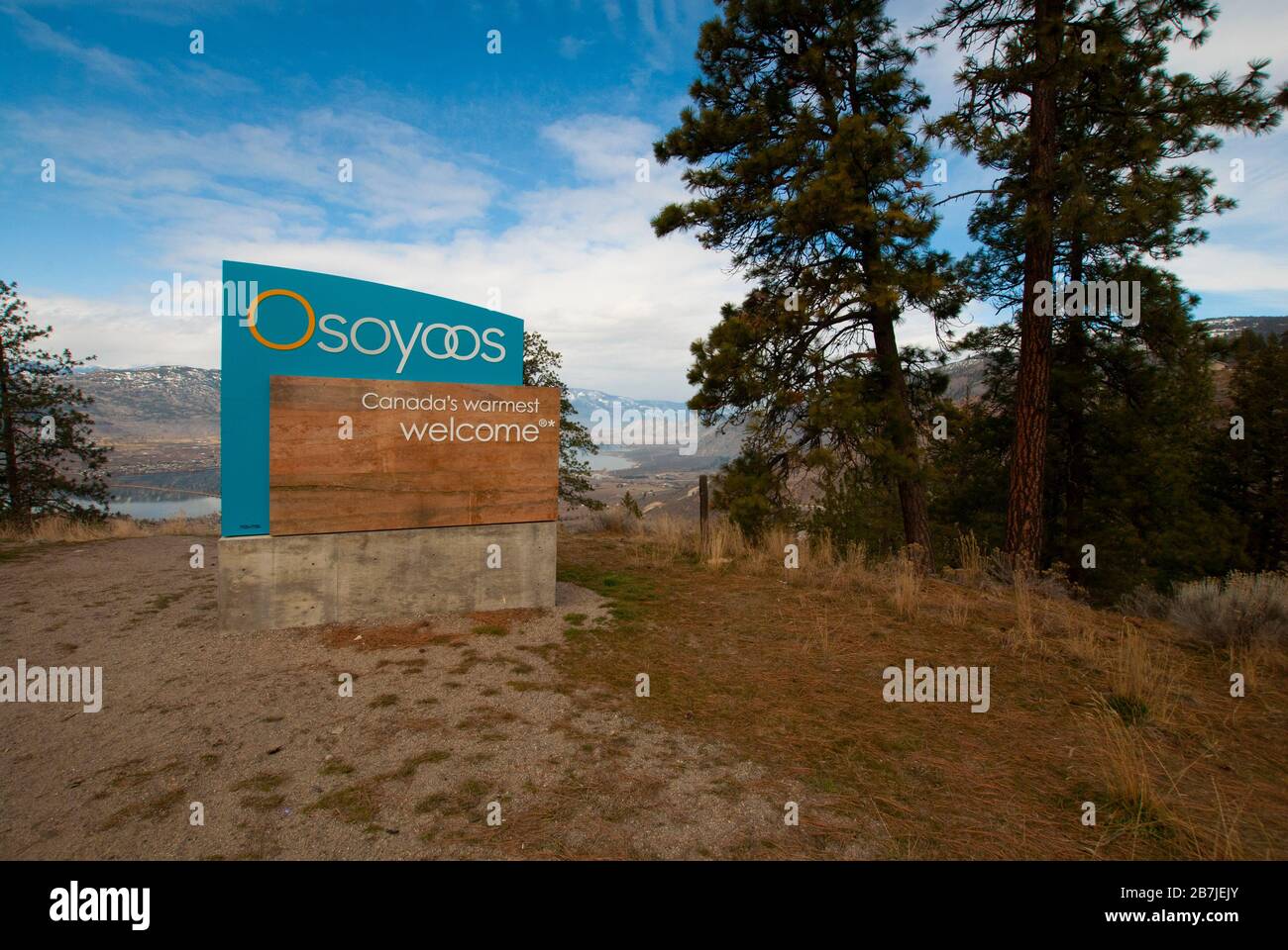 to Osoyoos sign, Osoyoos, British Columbia, Canada Stock Photo Alamy