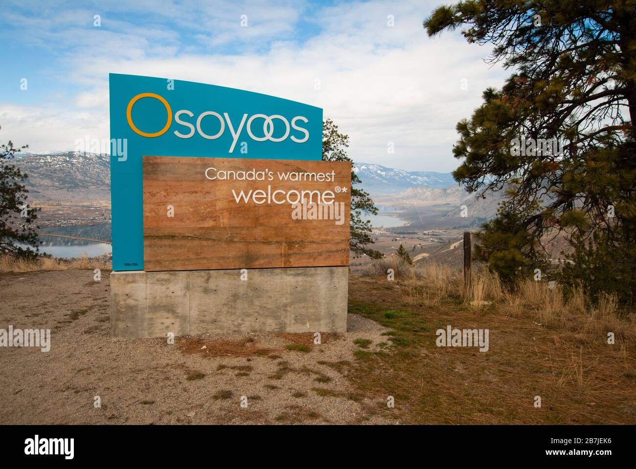 to Osoyoos sign, Osoyoos, British Columbia, Canada Stock Photo Alamy