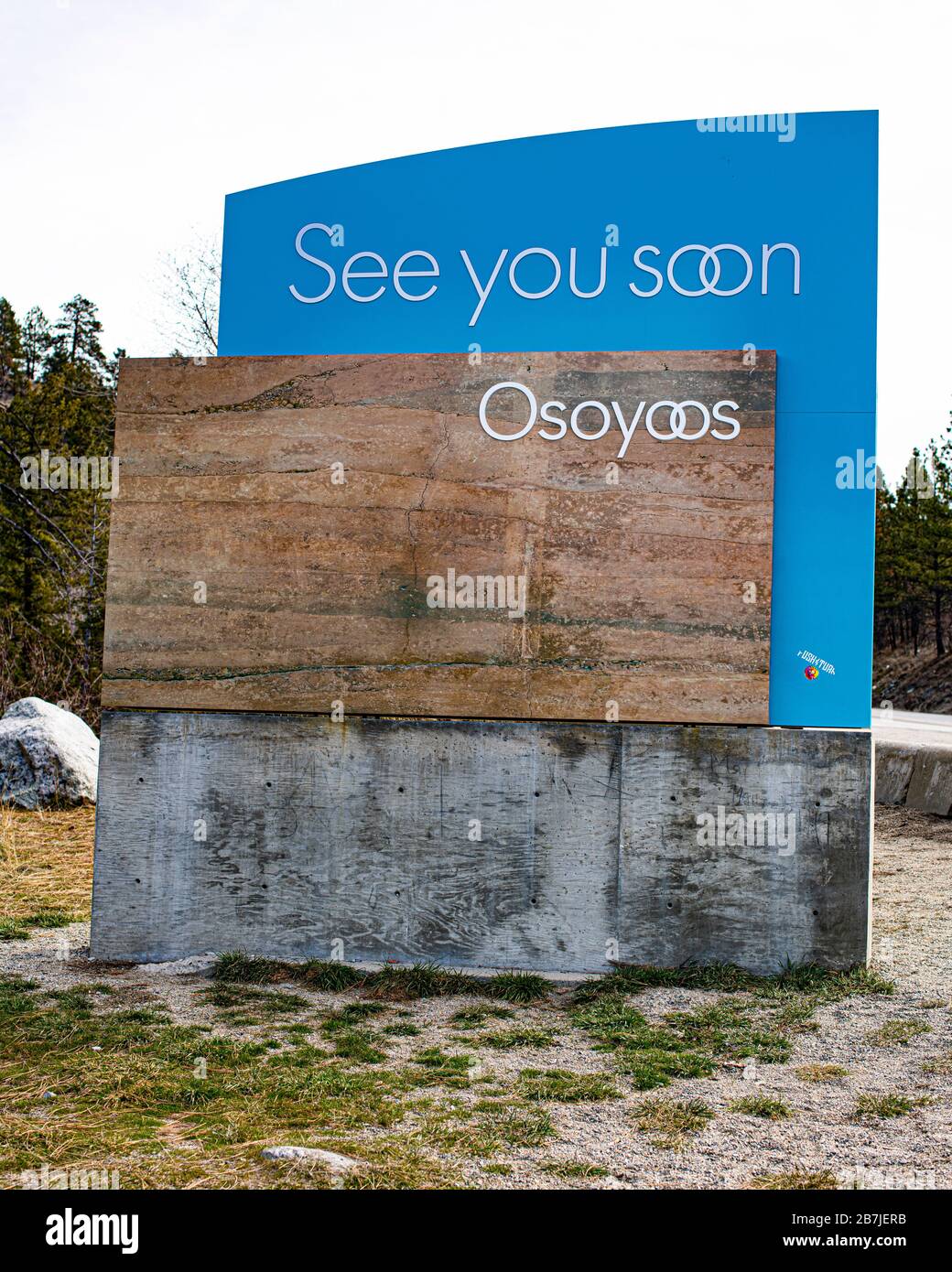 See You Soon Osoyoos sign, Osoyoos, British Columbia, Canada Stock Photo Alamy