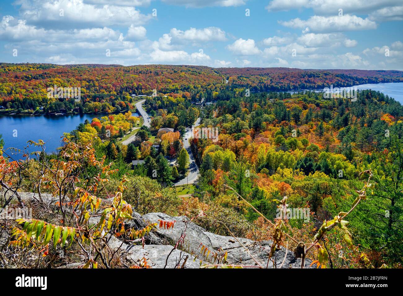 Dorset, Ontario, Canada, North America, aerial view from the Fire or