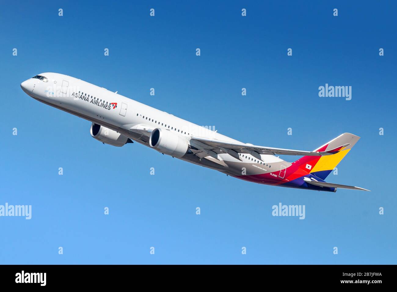 New York, USA March 1, 2020 Asiana Airlines Airbus A350900 airplane