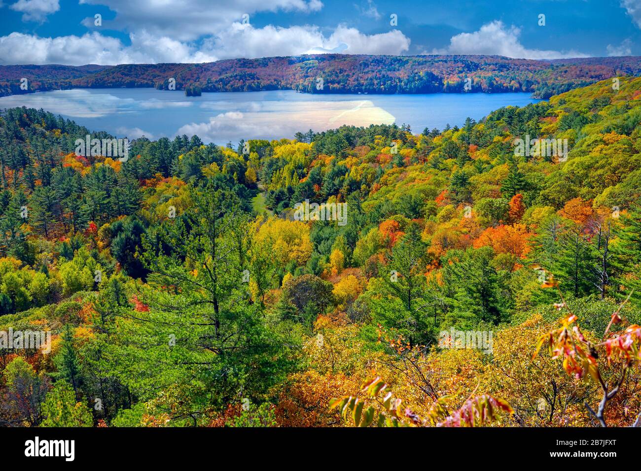 Dorset, Ontario, Canada, North America, aerial view from the Fire or ...