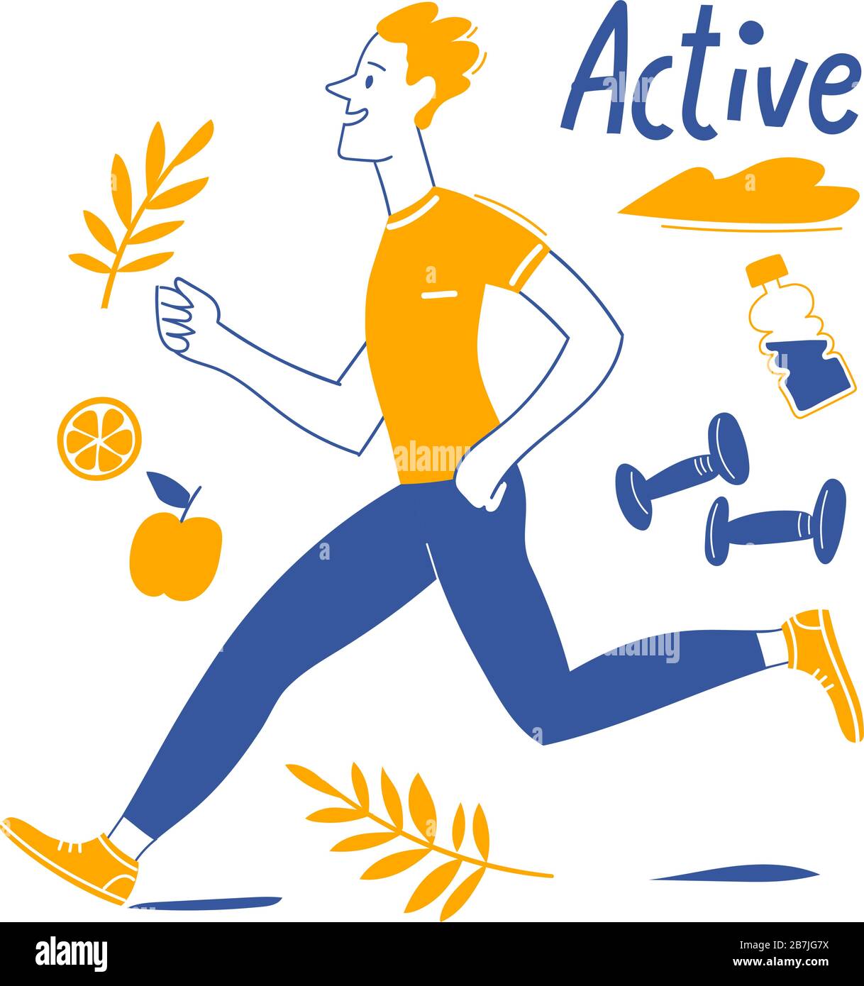 Active lifestyle motivational vector design with running man Stock Vector  Image & Art - Alamy
