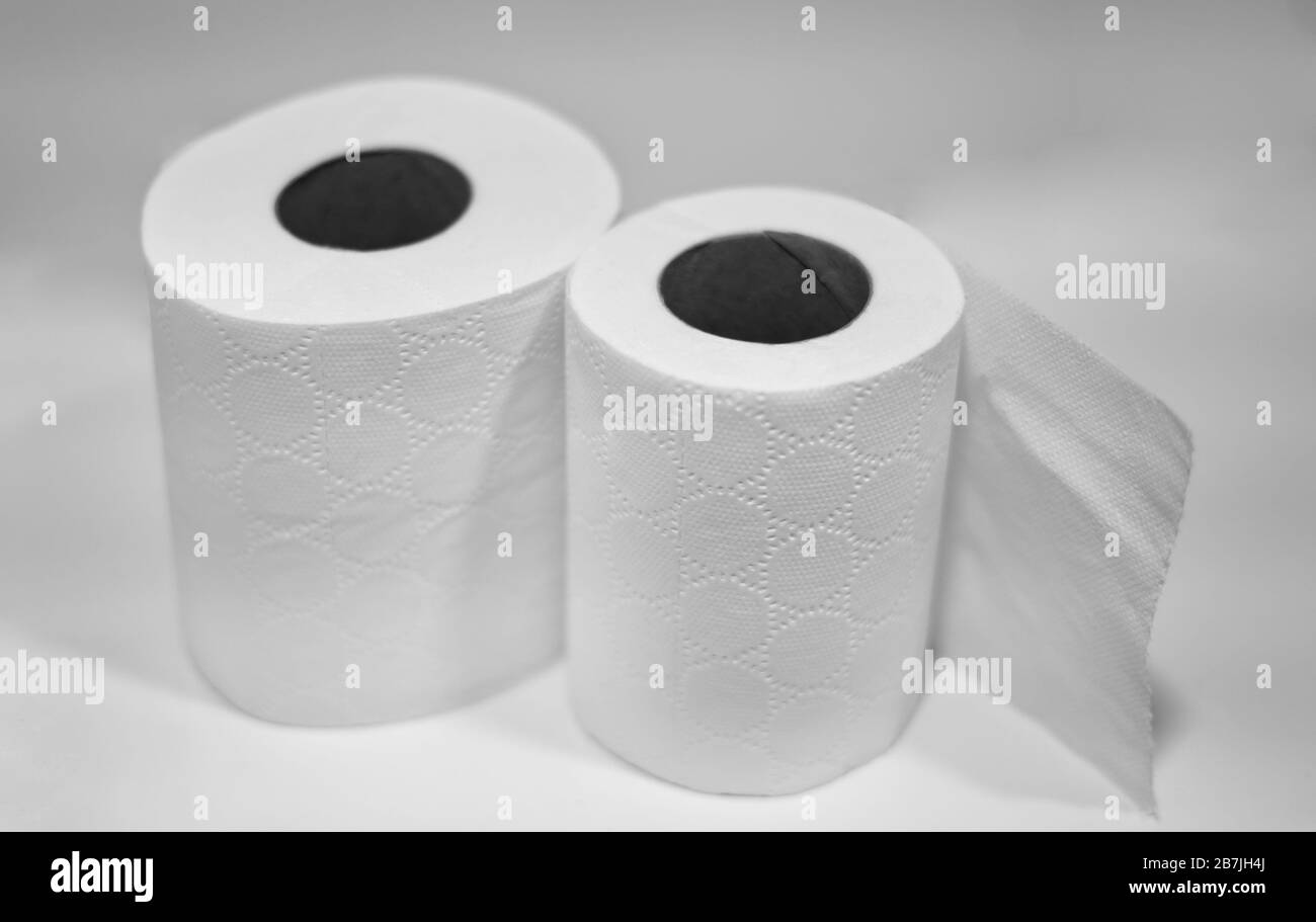 2 rolls of Toilet Paper Stock Photo Alamy