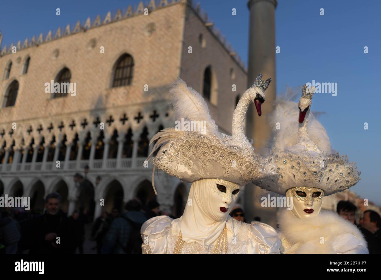 Venetian Traditional Carnival in Venice, Italy Stock Photo