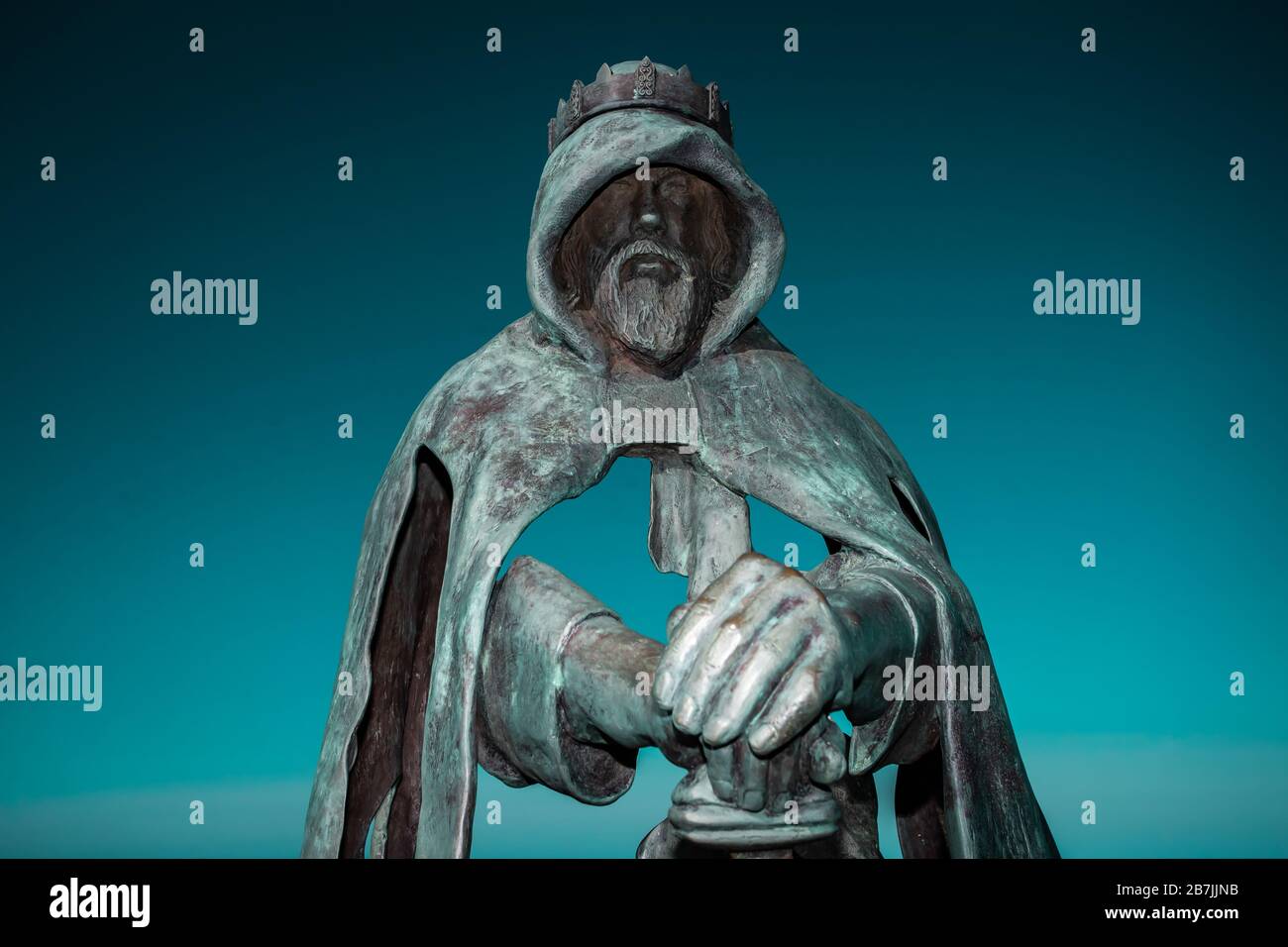 Gallos Stature by Rubin Enyon. The 8ft tall bronze sculpture depicting