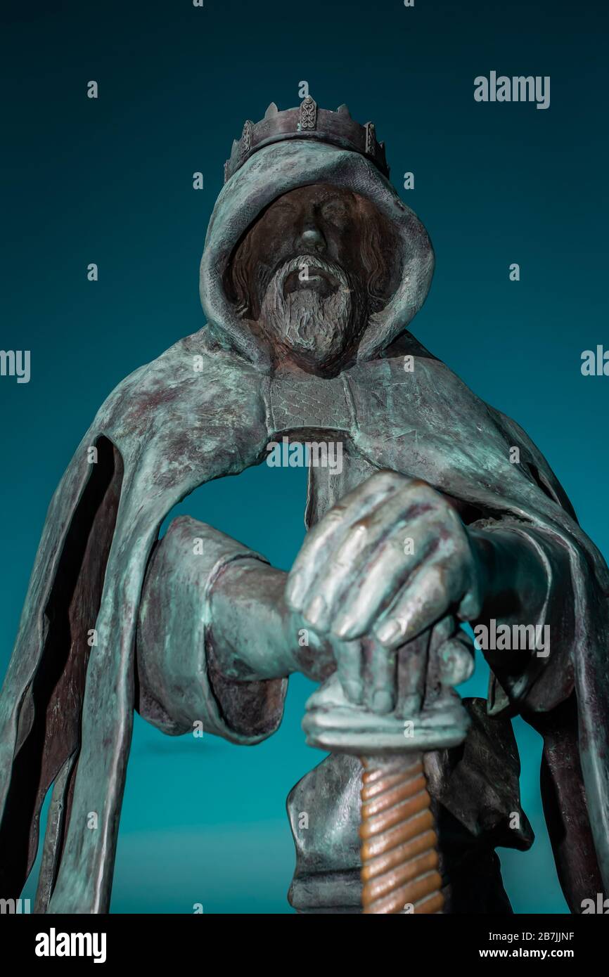 Gallos Stature by Rubin Enyon. The 8ft tall bronze sculpture depicting