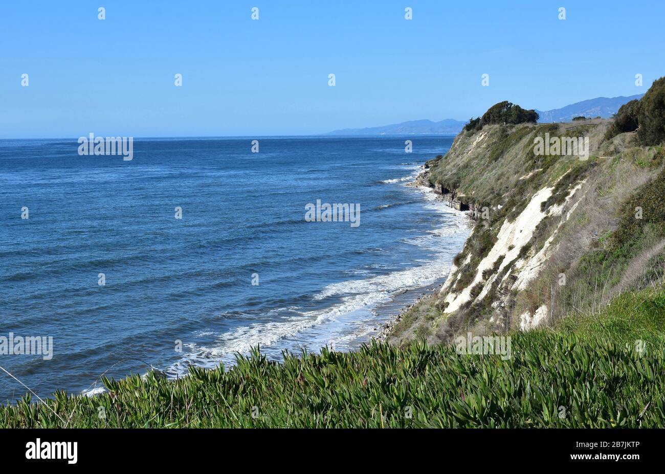 Beautiful vistas and views of the bluffs in Goleta California Stock