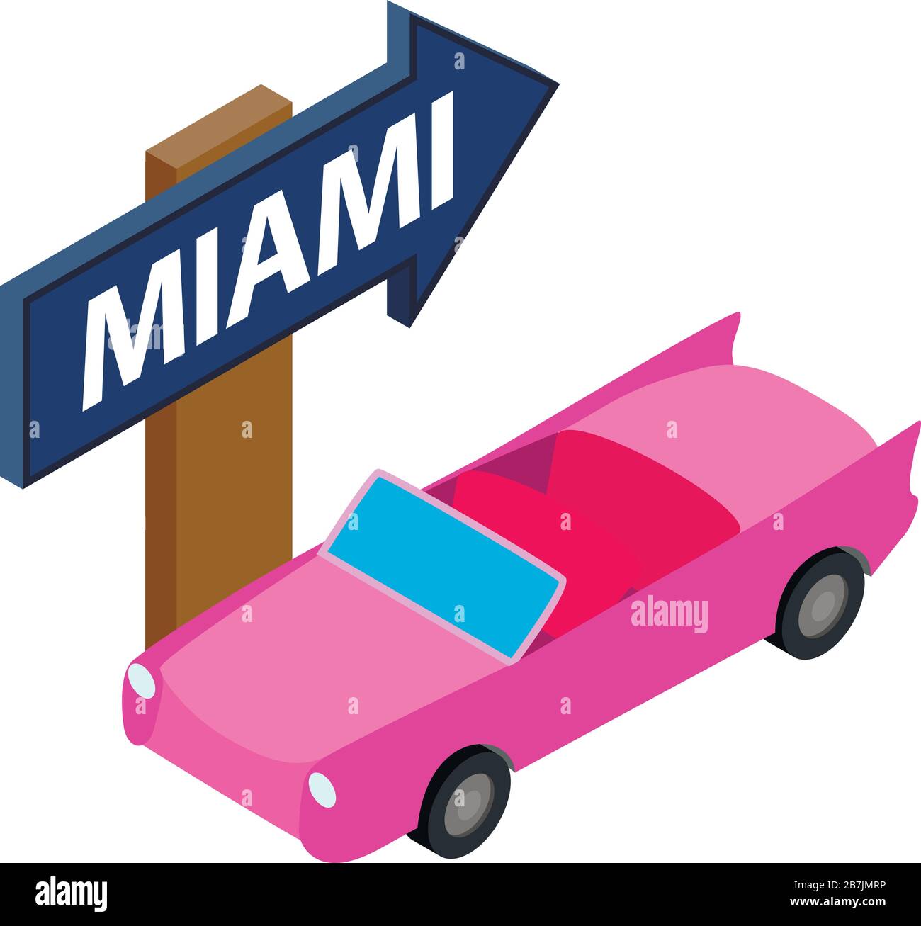 Miami travel icon, isometric style Stock Vector