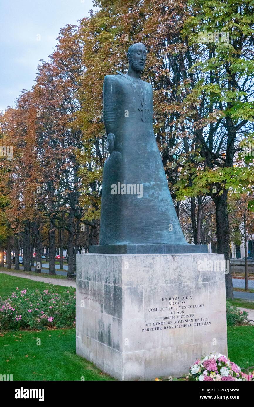 Komitas monument and Armenian Genocide memorial Paris France Stock ...