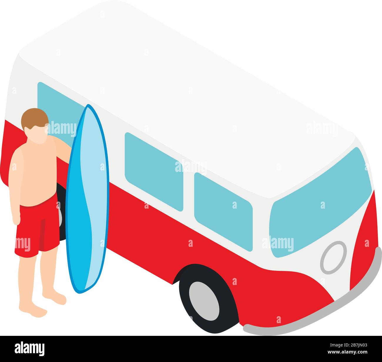 Surf trip icon, isometric style Stock Vector