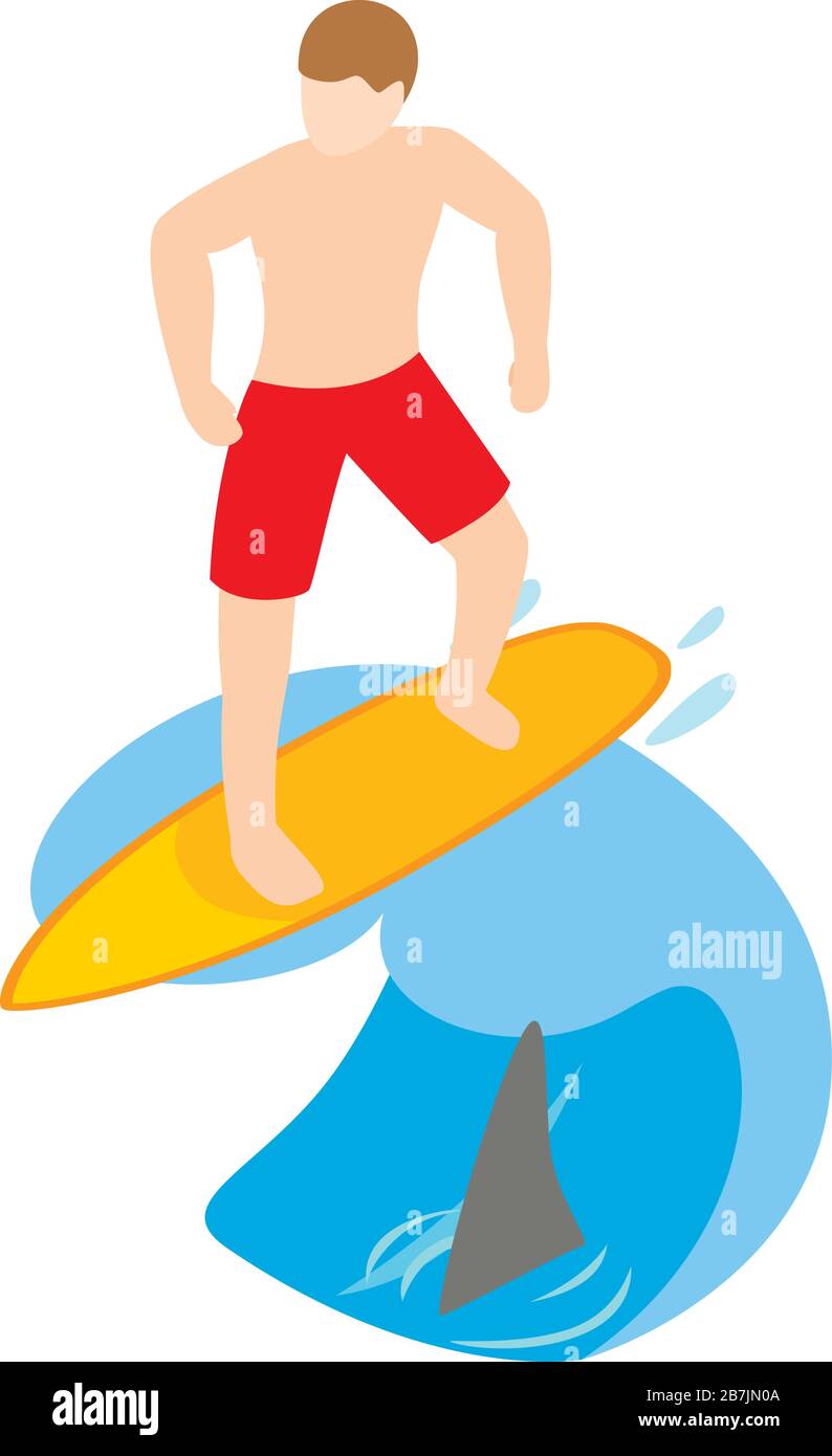 Extreme sport icon, isometric style Stock Vector