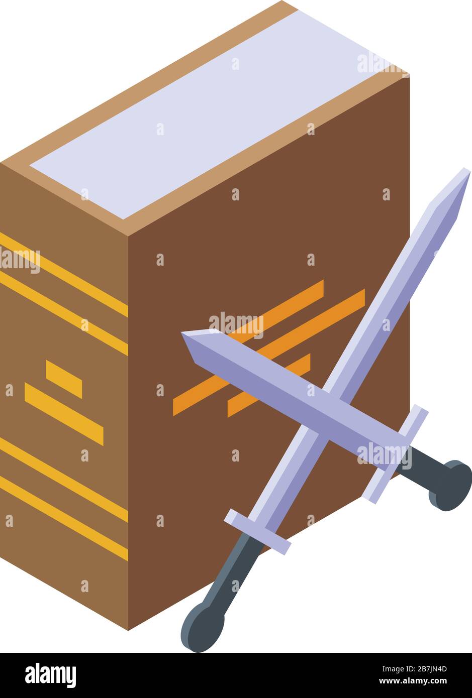 History battle book icon, isometric style Stock Vector