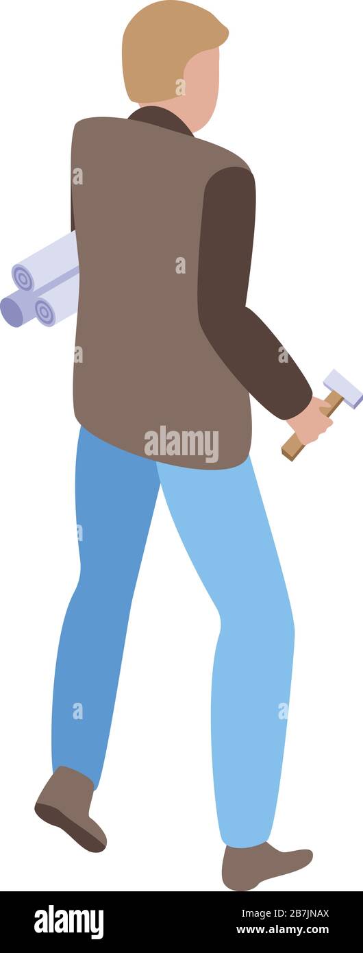 Carpenter icon, isometric style Stock Vector
