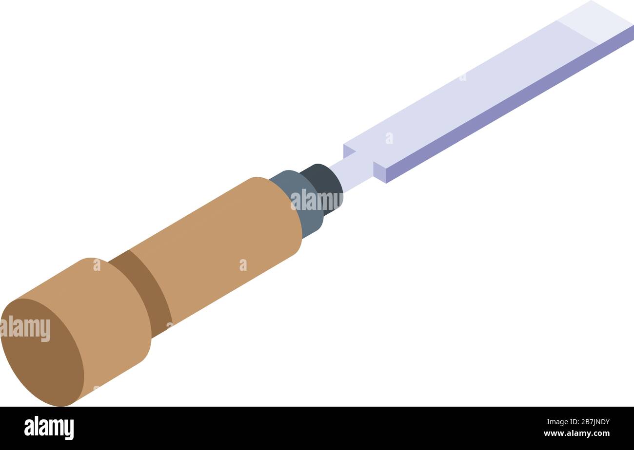 Chisel icon, isometric style Stock Vector