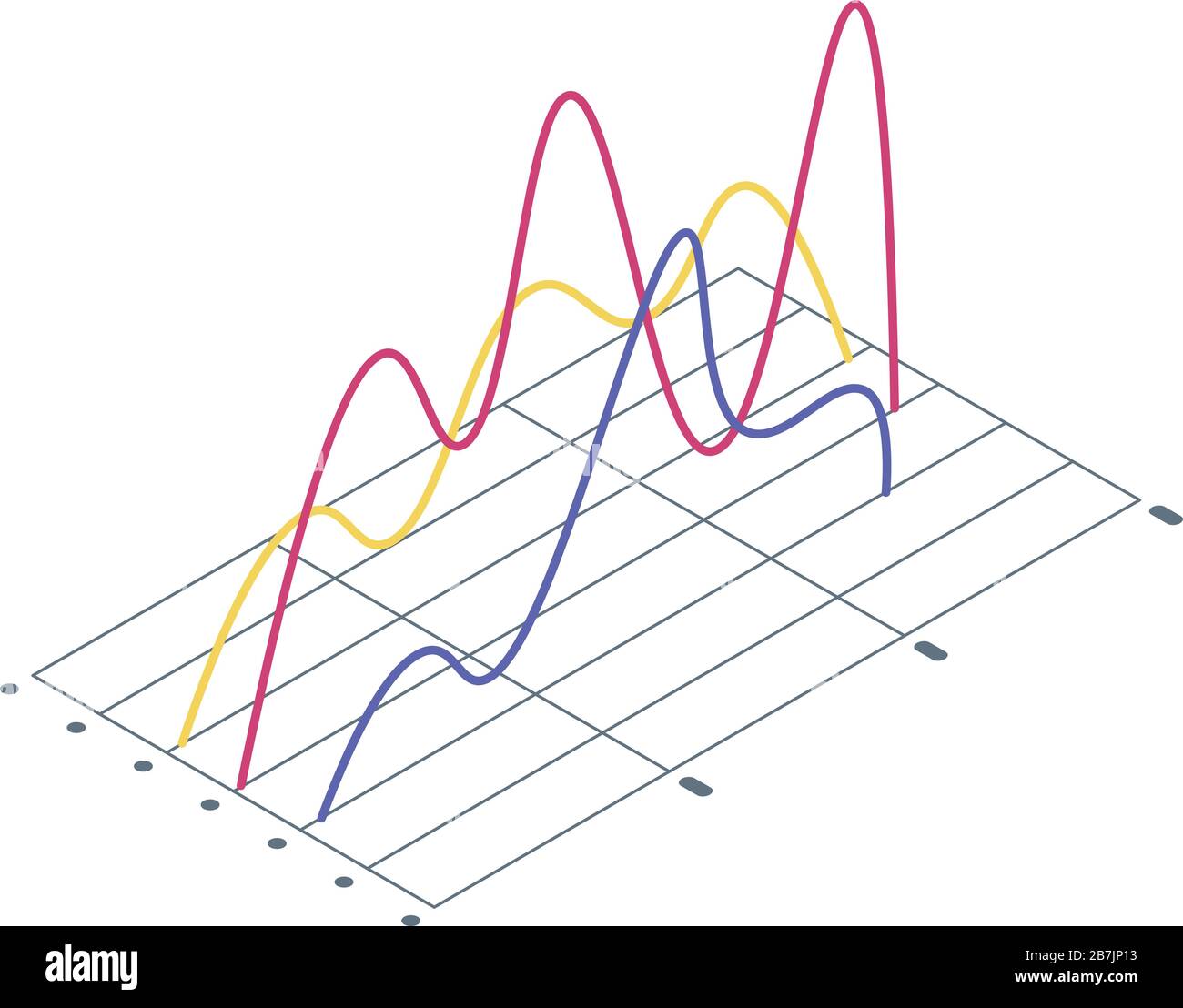 Trouble regression chart icon, isometric style Stock Vector
