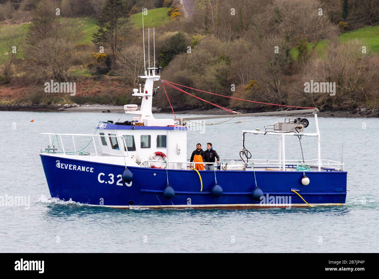 Union Hall, west Cork, Ireland, Inshore fishing boat with 2 man crew Stock Photo Alamy