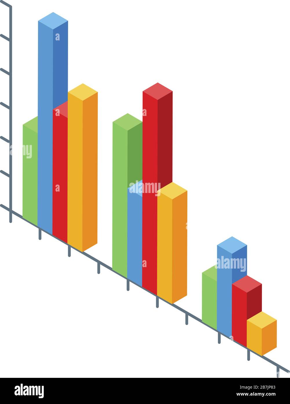 Colorful Bars Chart Icon, Isometric Style Stock Vector Image & Art - Alamy