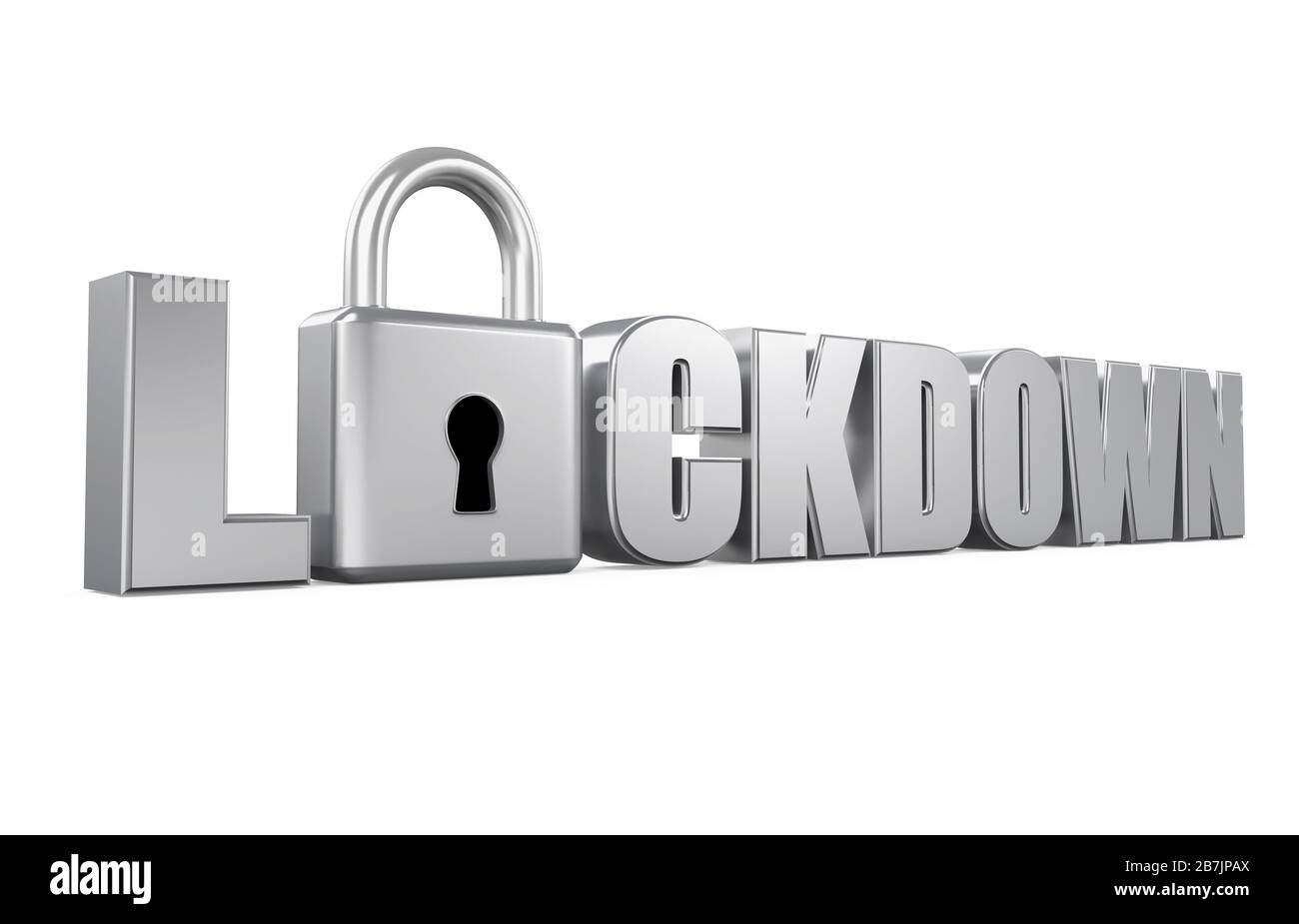 Lockdown Text with Padlock Illustration Stock Photo Alamy