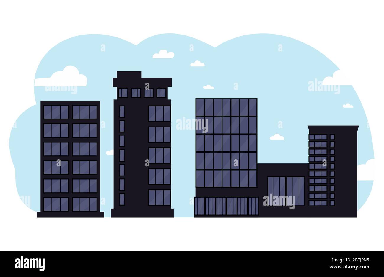Black business centers buildings.Vector Stock Vector Image & Art - Alamy