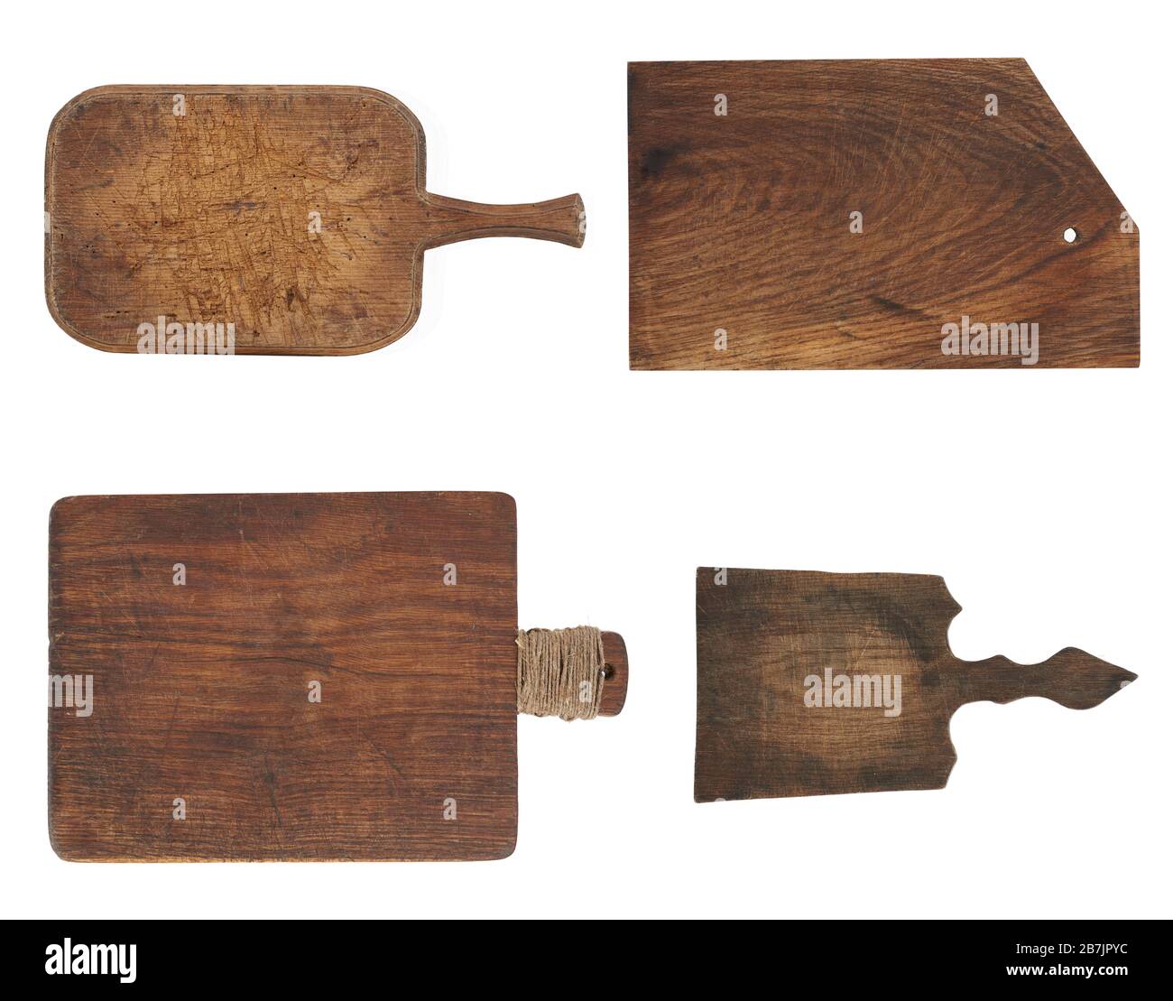 very old brown rectangular wooden kitchen cutting board with handle ...