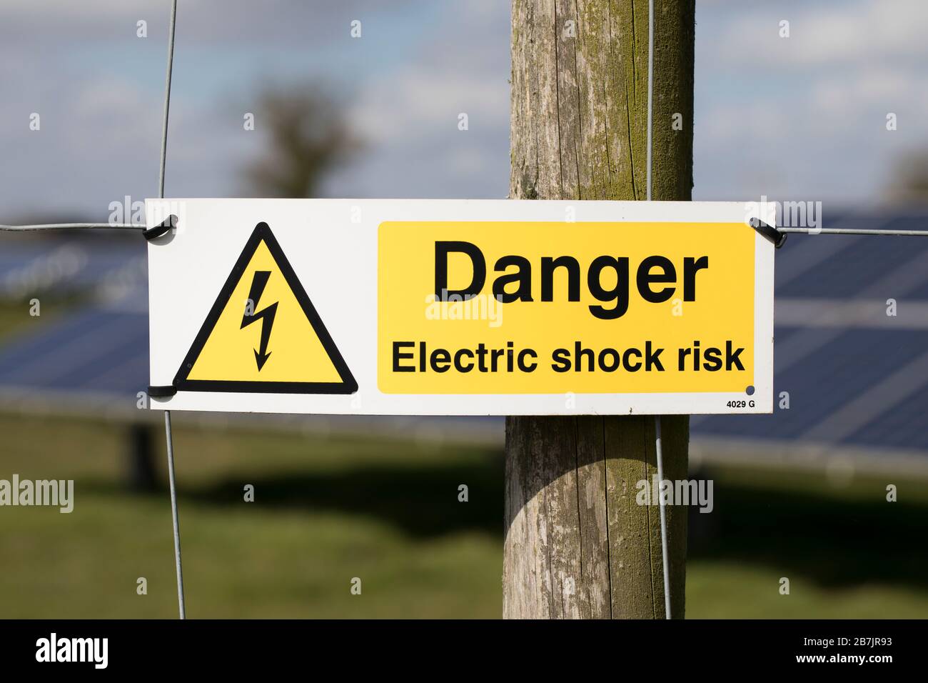 Danger Sign - Electric Shock Risk Stock Photo
