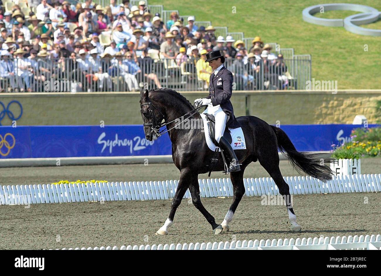 Olympic Games, Sydney 2000 Coby van Baalen riding Ferro Stock Photo