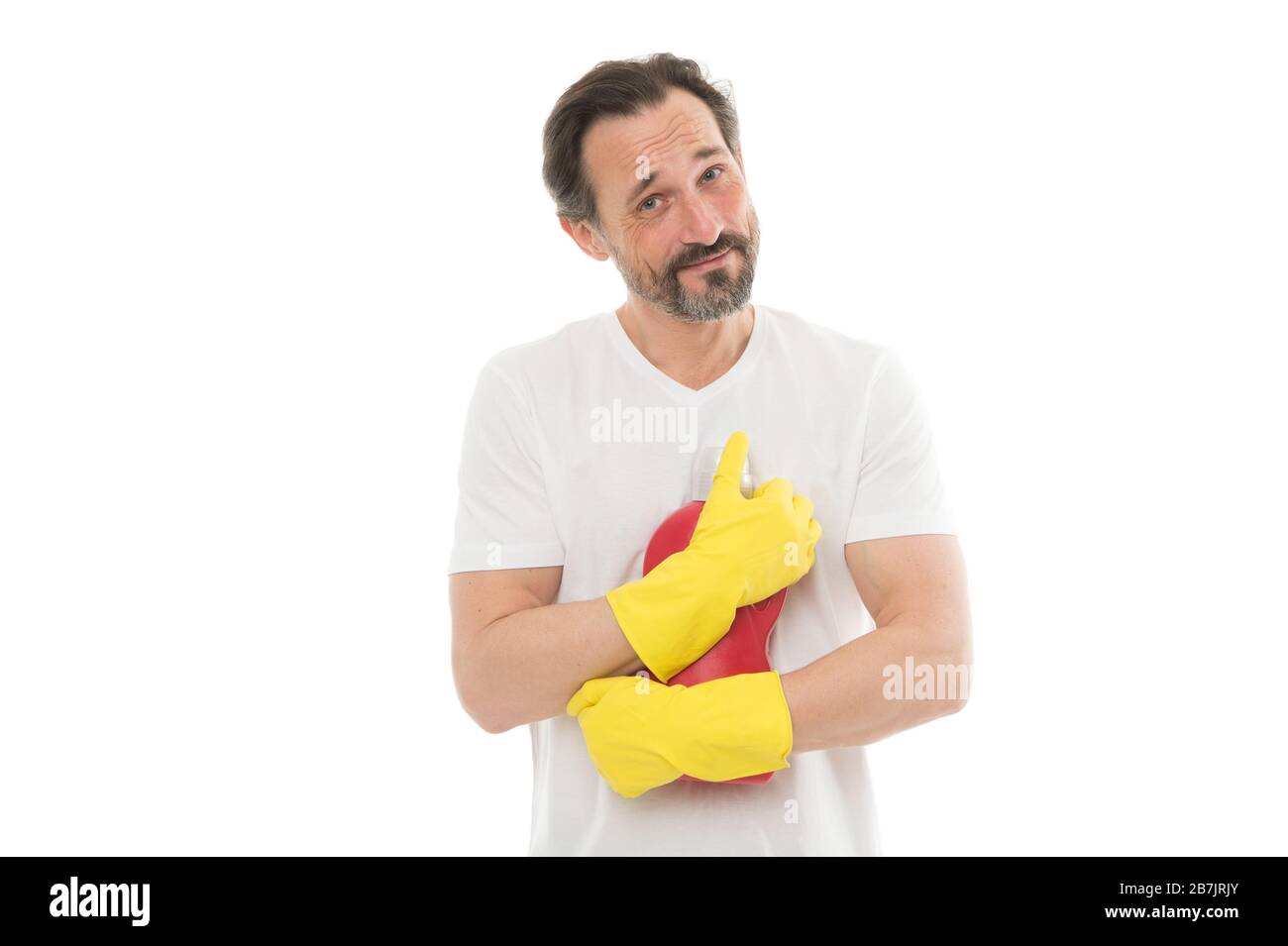 best quality for me. cleaners in uniform. Bearded man homemaid. mature