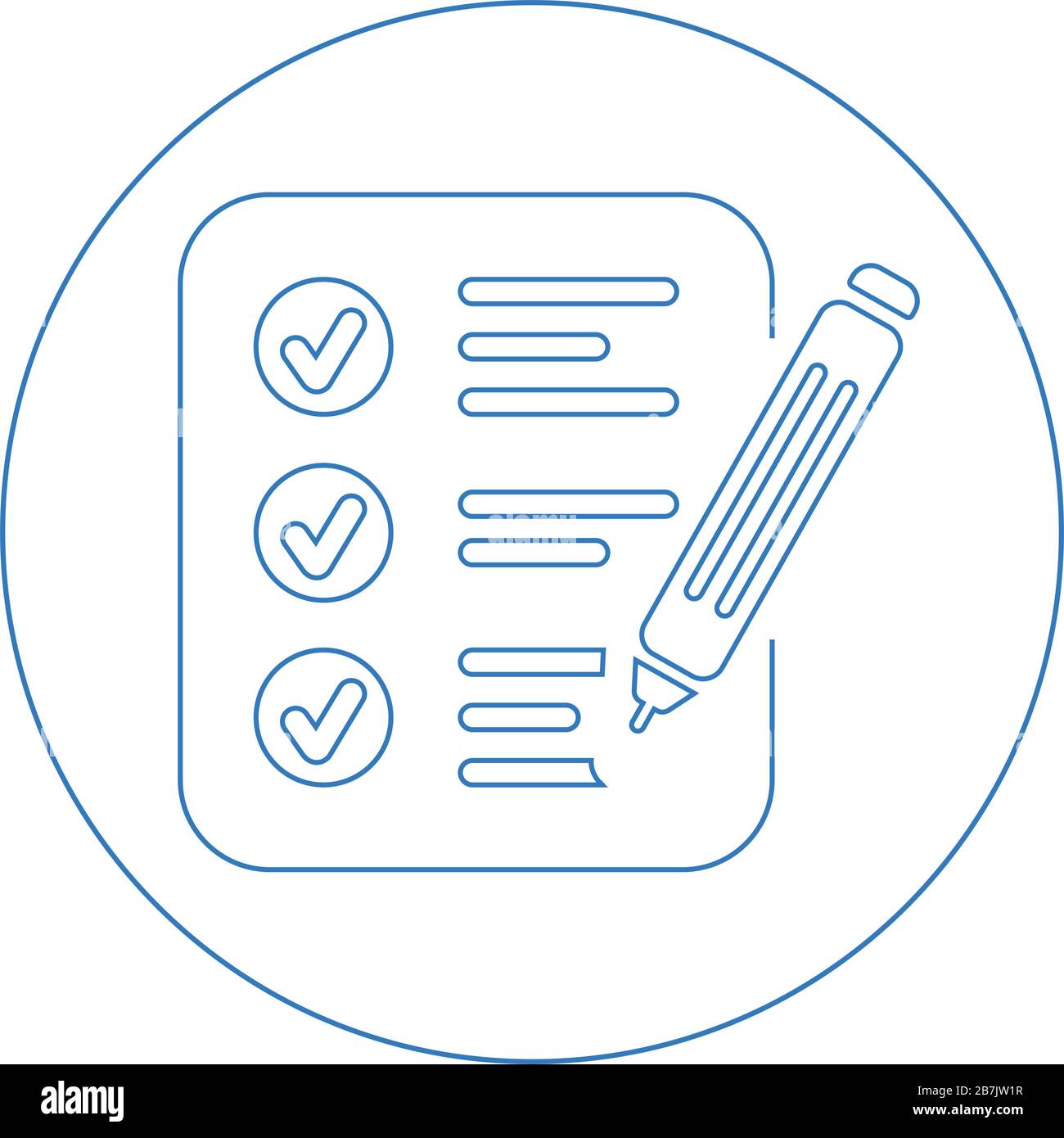Audit, exam, survey report icon for any use like print, website etc. Stock Vector