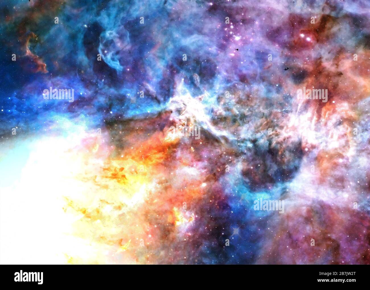 Star forming region somewhere in deep space. Science fiction wallpaper. Elements of the image were furnished by NASA Stock Photo